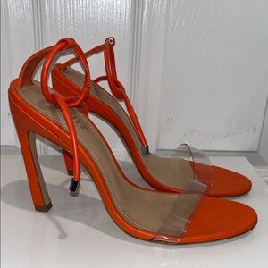 SCHUTZ Jessie vinyl and Nappa leather heels